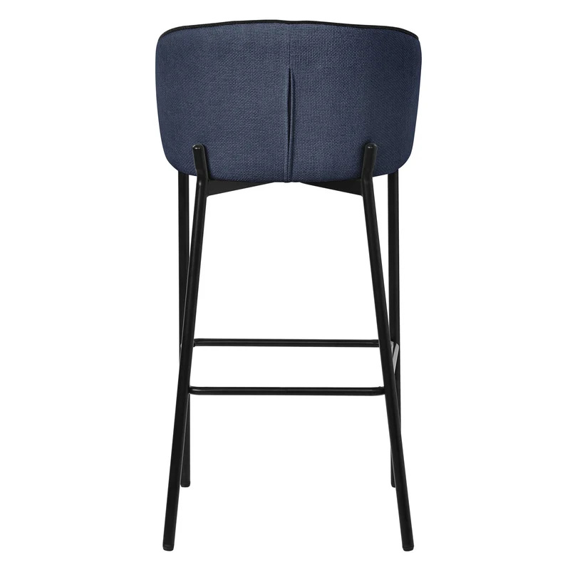 Barhocker 4er Set Dunkelblau 50x101x54 cm mit Rückenlehne und Fußstütze bis 120 kg ML-Design