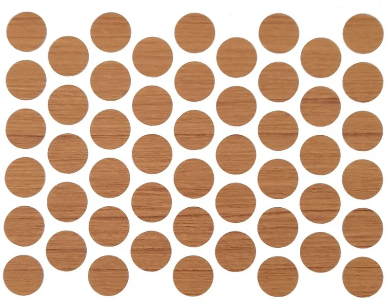 Schraubabdeckkappen Selbstklebend - Teak 14mm