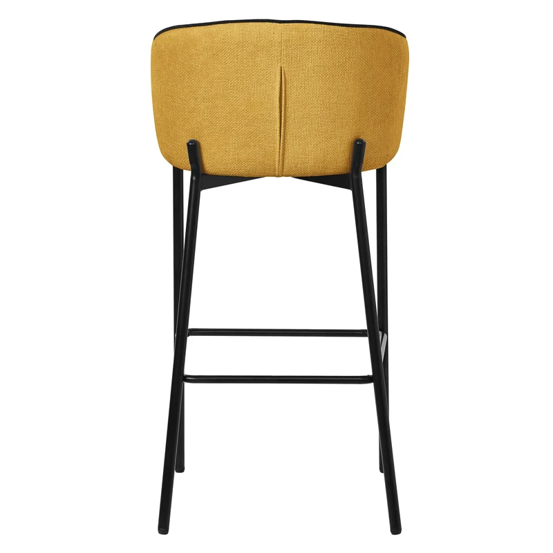 Barhocker 2er Set Senf 50x101x54 cm mit Rückenlehne und Fußstütze bis 120 kg ML-Design