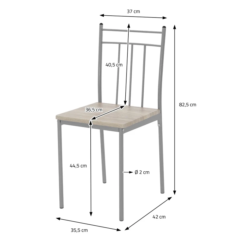 ML-Design | Essgruppe für 4 Personen 5-teilig mit Esstisch und 4 Stühlen aus Holz, Stahl, Esszimmergarnitur Sitzgruppe Küchentisch Set