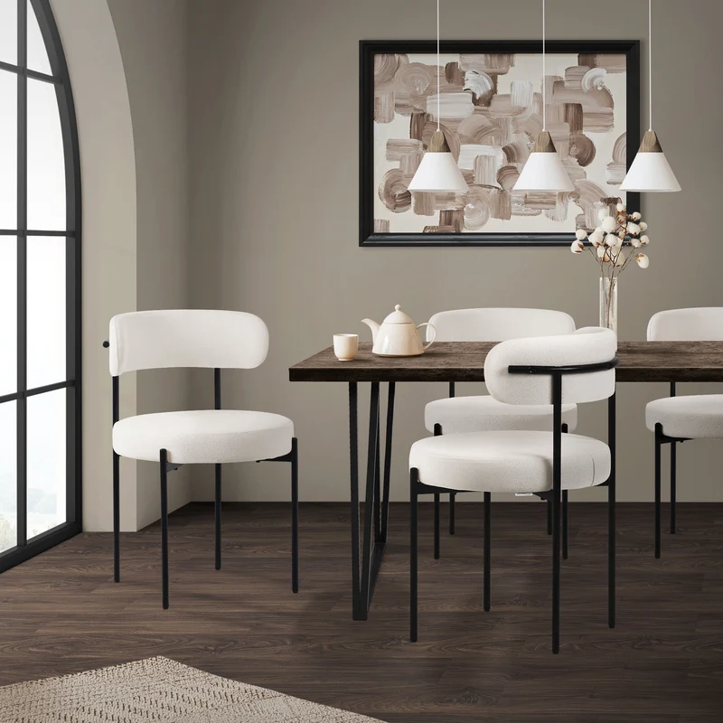 ML-Design | Esszimmerstühle Set mit Rückenlehne 53x50x78 cm aus Teddystoff, Küchenstuhl Polsterstühle Loungesessel