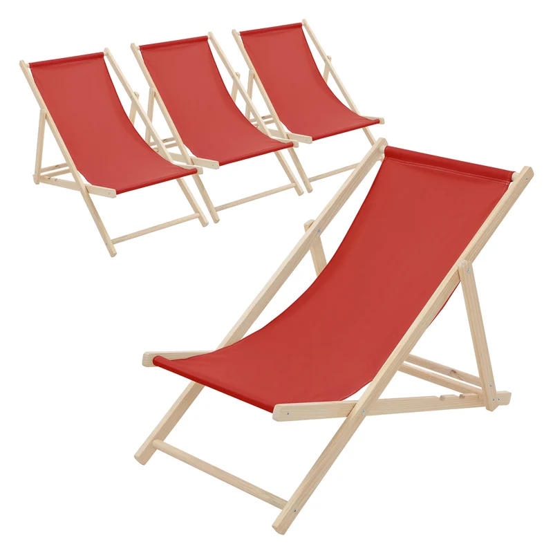 ECD Germany | Gartenliege klappbar aus Holz Strandliege Strandstuhl Sonnenliege
