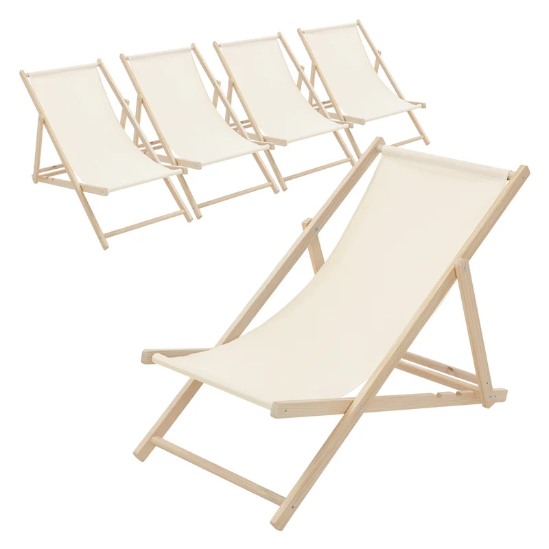 ECD Germany | Gartenliege klappbar aus Holz Strandliege Strandstuhl Sonnenliege