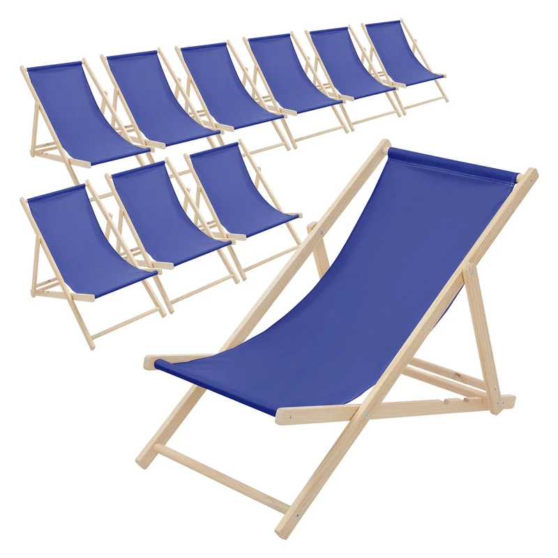 ECD Germany | Gartenliege klappbar aus Holz Strandliege Strandstuhl Sonnenliege