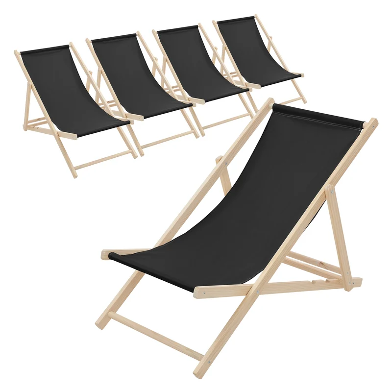 ECD Germany | Gartenliege klappbar aus Holz Strandliege Strandstuhl Sonnenliege