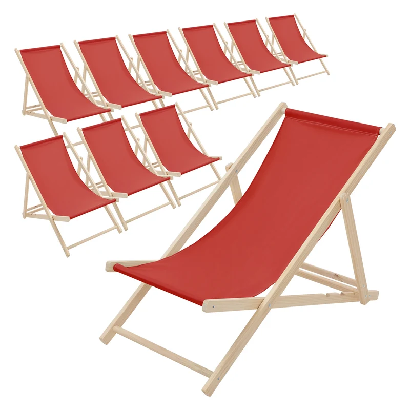 ECD Germany | Gartenliege klappbar aus Holz Strandliege Strandstuhl Sonnenliege