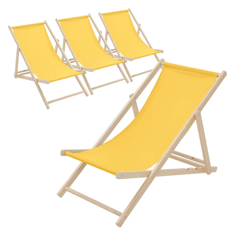ECD Germany | Gartenliege klappbar aus Holz Strandliege Strandstuhl Sonnenliege