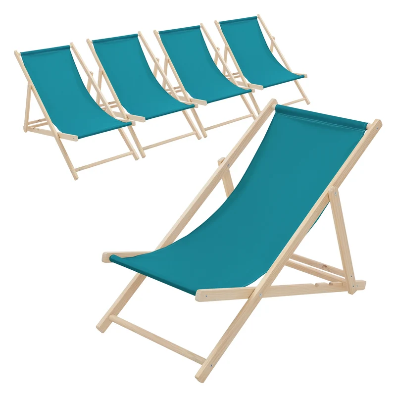 ECD Germany | Gartenliege klappbar aus Holz Strandliege Strandstuhl Sonnenliege