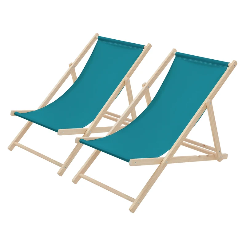 ECD Germany | Gartenliege klappbar aus Holz Strandliege Strandstuhl Sonnenliege