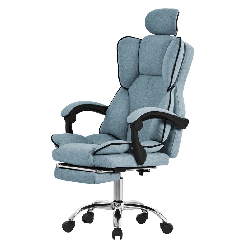 ML-Design | Bürostuhl höhenverstellbar mit Rückenlehne und Fuß-& Kopfstütze bis 120 kg, Chefsessel Wippfunktion, Computerstuhl