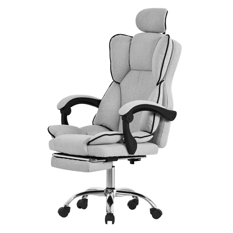ML-Design | Bürostuhl höhenverstellbar mit Rückenlehne und Fuß-& Kopfstütze bis 120 kg, Chefsessel Wippfunktion, Computerstuhl