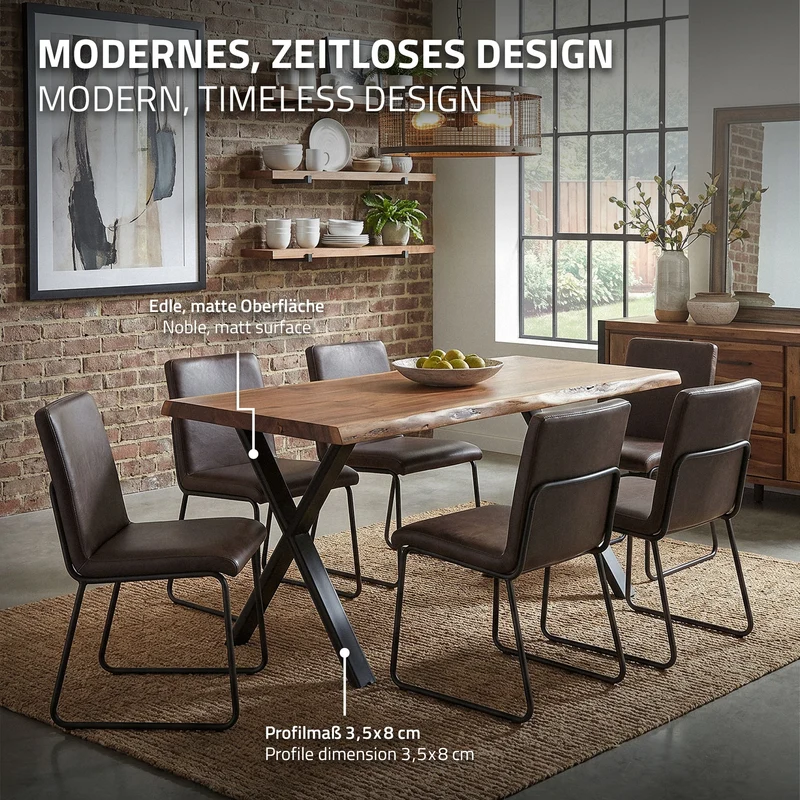 ML-DESIGN | Tischbeine 2er Set X-Form mit flaches Profil 60x72 cm aus Stahl Schwarz Tischgestell Tischfüße Tischkufen für Esstisch & Schreibtisch