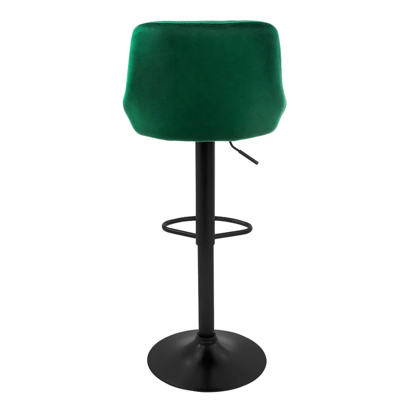 4er Set Barhocker Grün Samtbezug mit Rückenlehne und Fußstütze höhenverstellbar 62-82cm ML-Design