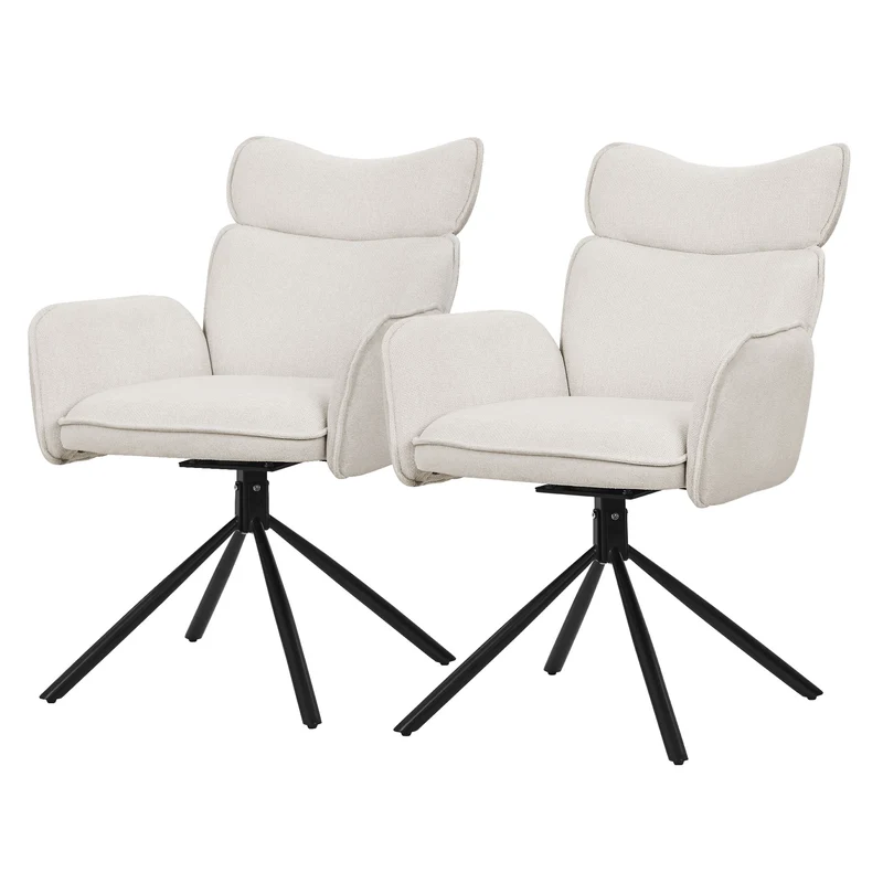 ML-Design | Esszimmerstuhl Set mit Metallbeinen Rücken- & Armlehne 63x68x89 cm, bis 120 kg, Küchenstuhl Wohnzimmerstuhl Polsterstuhl