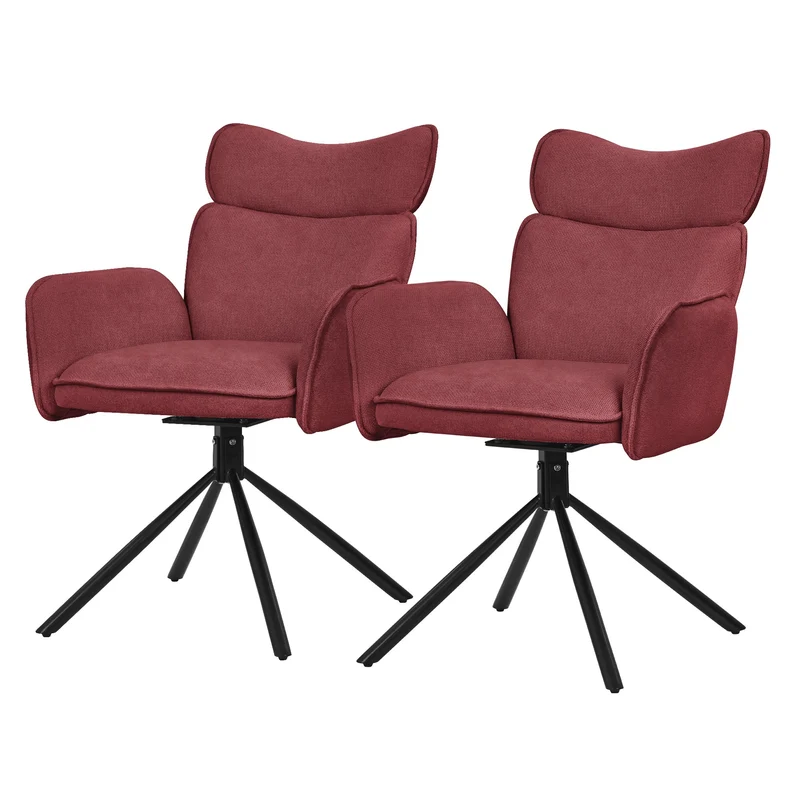 ML-Design | Esszimmerstuhl Set mit Metallbeinen Rücken- & Armlehne 63x68x89 cm, bis 120 kg, Küchenstuhl Wohnzimmerstuhl Polsterstuhl