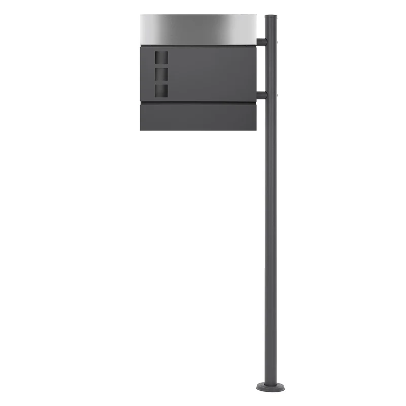 ML-DESIGN | Standbriefkasten freistehend in verschiedenen Designs 120 cm hoch Edelstahl Standfuß in Anthrazit