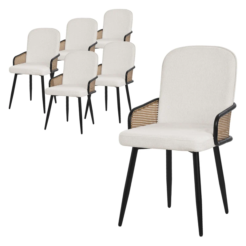 ML-Design | Esszimmerstuhl Set mit Metallbeinen Rücken- & Armlehne 51x91x61 cm, bis 120 kg, Küchenstuhl Wohnzimmerstuhl Polsterstuhl