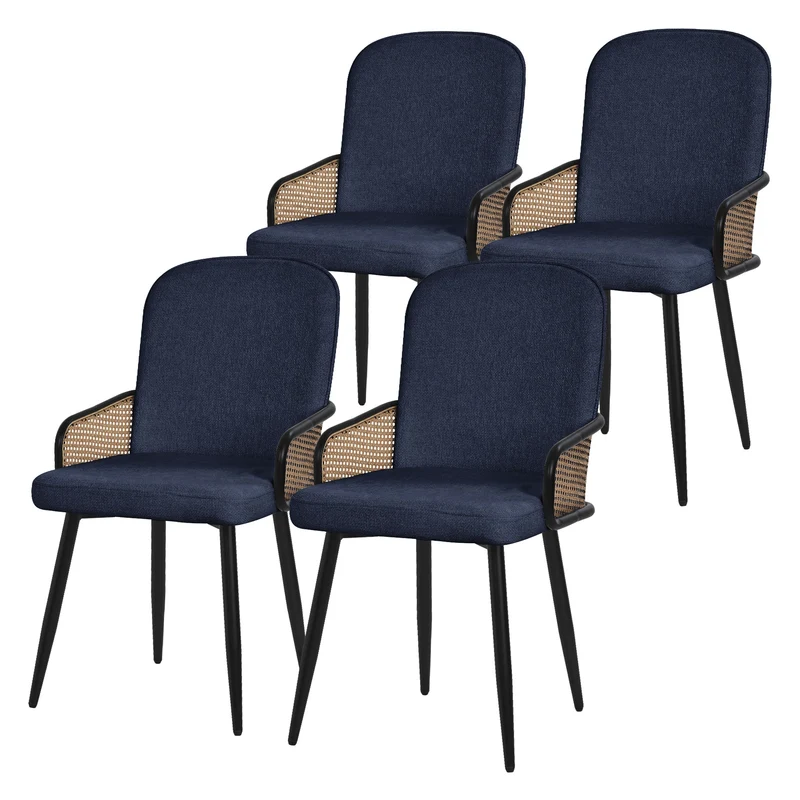 ML-Design | Esszimmerstuhl Set mit Metallbeinen Rücken- & Armlehne 51x91x61 cm, bis 120 kg, Küchenstuhl Wohnzimmerstuhl Polsterstuhl