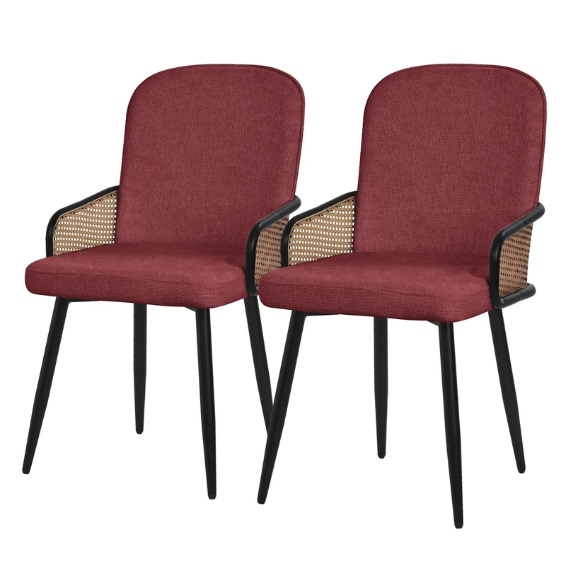 ML-Design | Esszimmerstuhl Set mit Metallbeinen Rücken- & Armlehne 51x91x61 cm, bis 120 kg, Küchenstuhl Wohnzimmerstuhl Polsterstuhl
