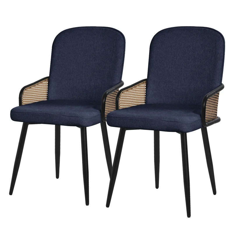 ML-Design | Esszimmerstuhl Set mit Metallbeinen Rücken- & Armlehne 51x91x61 cm, bis 120 kg, Küchenstuhl Wohnzimmerstuhl Polsterstuhl