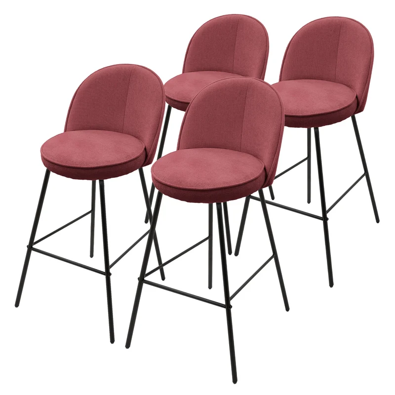 ML-Design | Barhocker Set mit Rückenlehne und Fußstütze, 52x102x50 cm, bis 120 kg, Tresenhocker Bistrohocker Thekenhocker