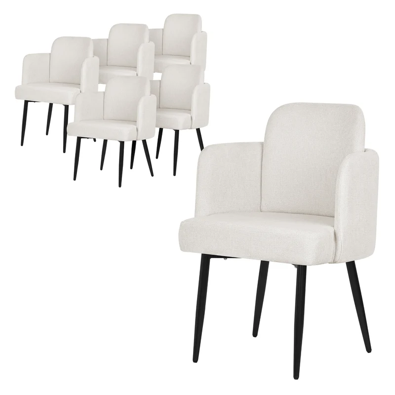ML-Design | Esszimmerstuhl mit Metallbeinen Rücken- & Armlehne 59x86x59 cm, bis 120 kg, Wohnzimmerstuhl Polsterstuhl