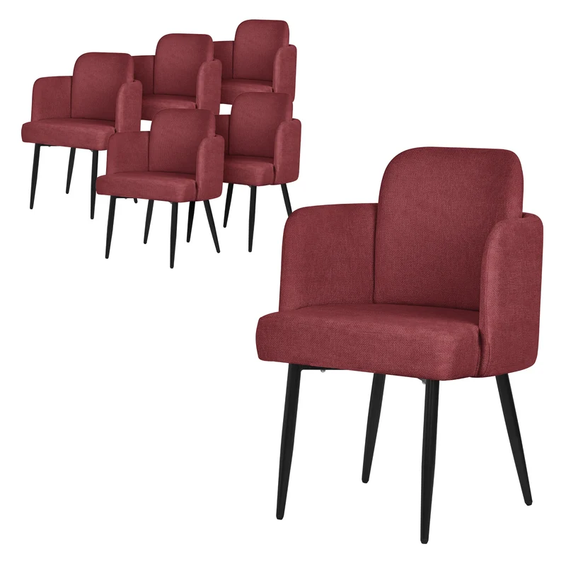 ML-Design | Esszimmerstuhl mit Metallbeinen Rücken- & Armlehne 59x86x59 cm, bis 120 kg, Wohnzimmerstuhl Polsterstuhl