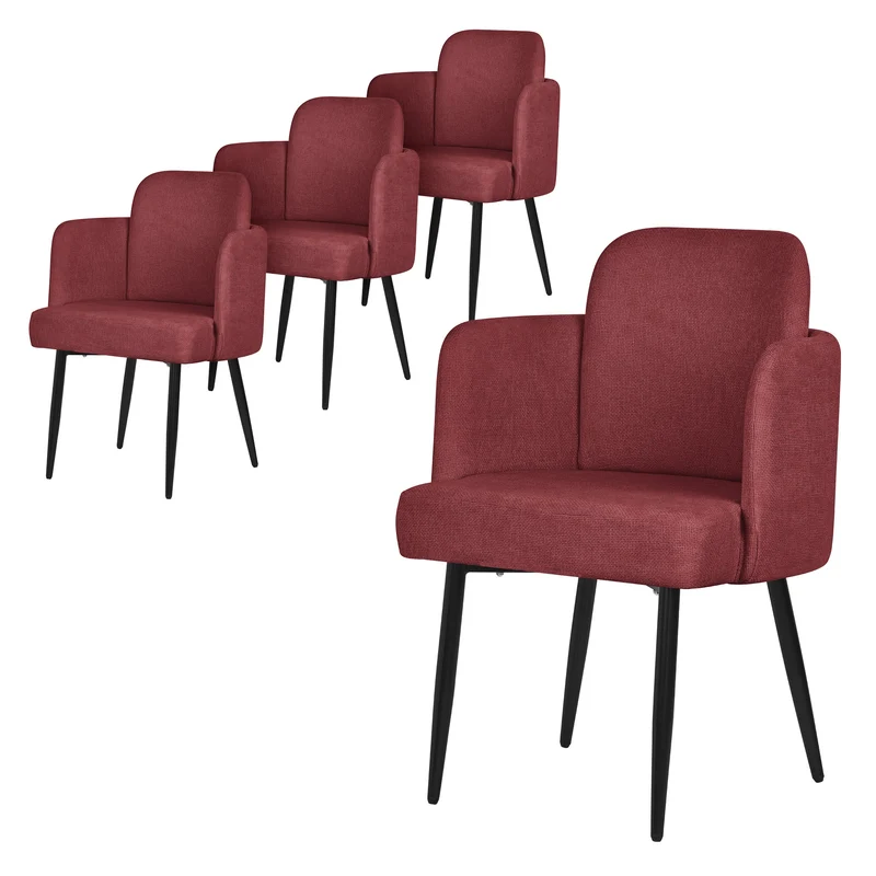 ML-Design | Esszimmerstuhl mit Metallbeinen Rücken- & Armlehne 59x86x59 cm, bis 120 kg, Wohnzimmerstuhl Polsterstuhl