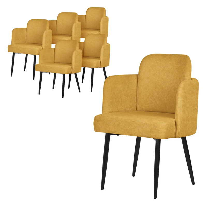 ML-Design | Esszimmerstuhl mit Metallbeinen Rücken- & Armlehne 59x86x59 cm, bis 120 kg, Wohnzimmerstuhl Polsterstuhl