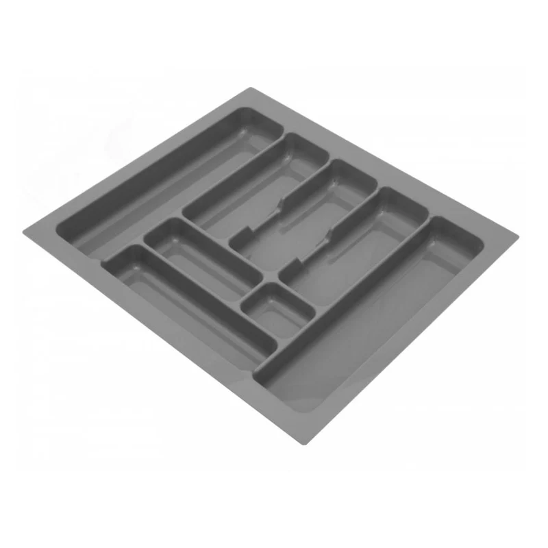 Besteckeinsatz für Schublade, Korpusbreite: 600mm, Tiefe: 490mm - Metallic