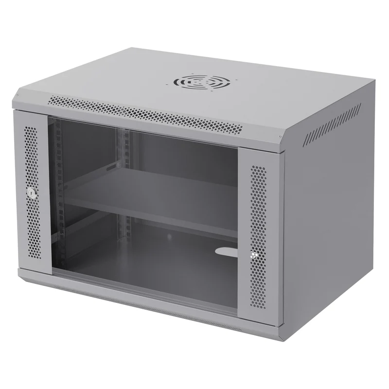ECD Germany | Netzwerkschrank mit abschließbarer Sicherheitsglastür, von 6 bis 18 HE, 19 Zoll, Traglast 60 kg, voll montiert, Server Gehäuse