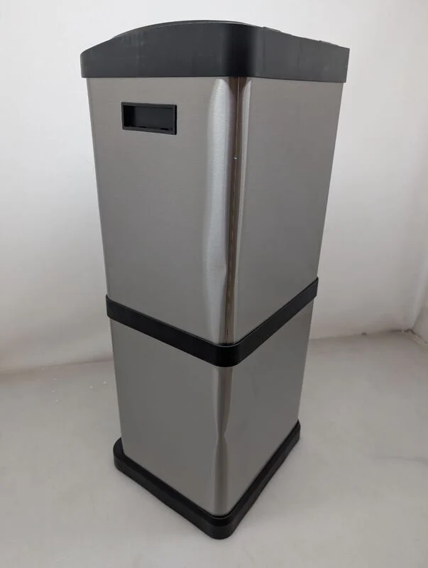 C-Ware hjh OFFICE Abfallsammler Mülltrennsystem CLEAN VII Mülleimer 32L Stahl silber