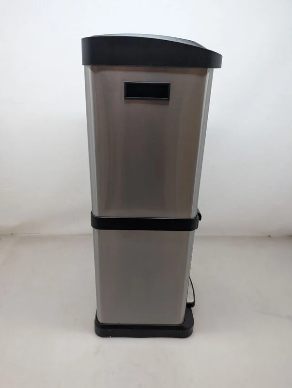 C-Ware hjh OFFICE Abfallsammler Mülltrennsystem CLEAN VII Mülleimer 32L Stahl silber