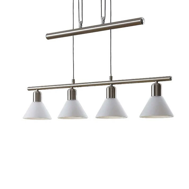 B-Ware Lindby Pendellampe Hängeleuchte Delira LED dimmbar nickel 4-flg höhenverstellbar