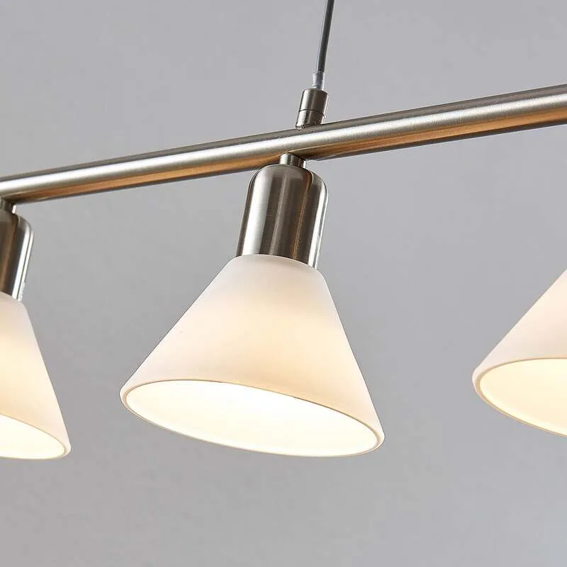 B-Ware Lindby Pendellampe Hängeleuchte Delira LED dimmbar nickel 4-flg höhenverstellbar