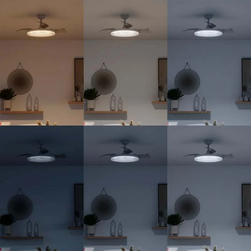 B-Ware Philips Deckenventilator Solr LED Lampe dimmbar CCT leise weiß 106cm 4500Lumen