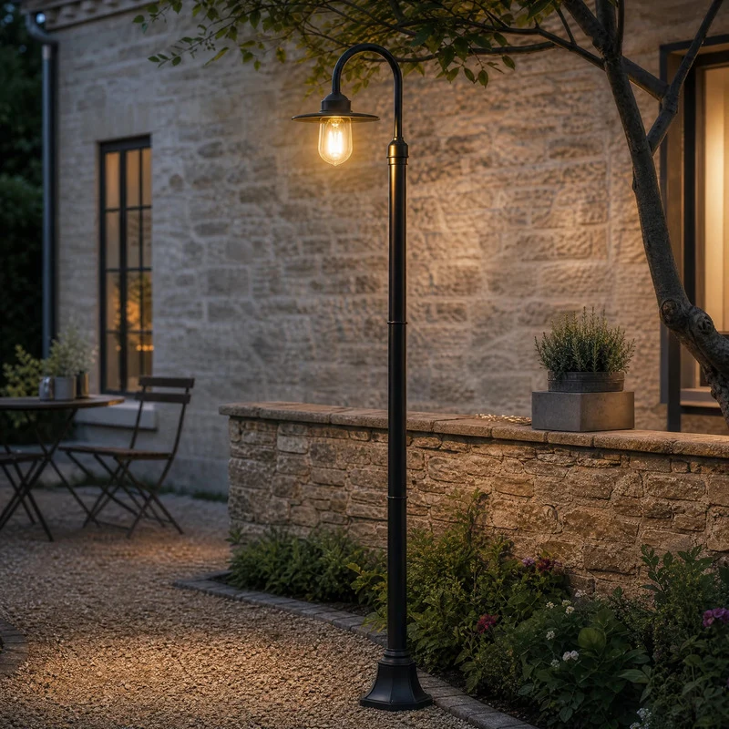 B-Ware Lindby Außenleuchte Gartenleuchte Bilma LED Pollerleuchte rostfarben 220cm IP65