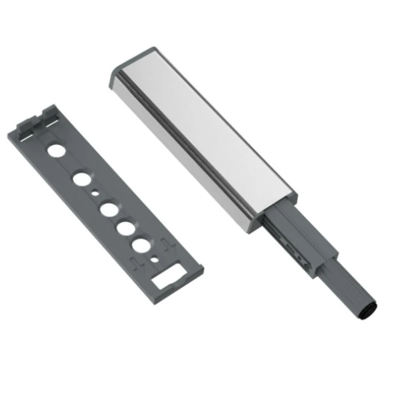 Push to Open-Verschluss - Federscharniere - mit Gummispitze Zink/Grau