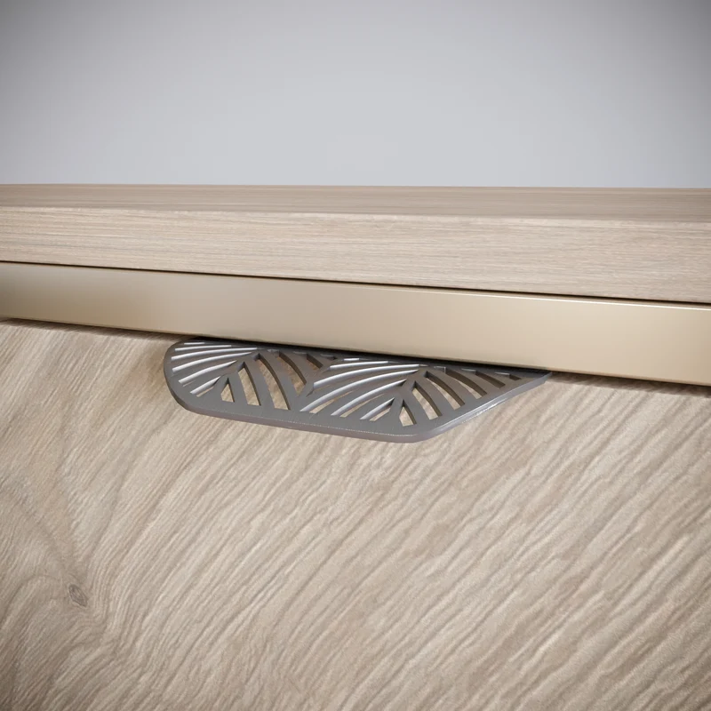 LEAF Edge Pull Möbelgriff 64mm (118mm Gesamtlänge) - Perlmutt Silber