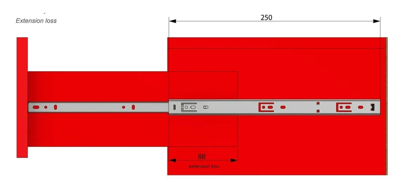 1 Satz Kugelführung Schubladenschienen, H27