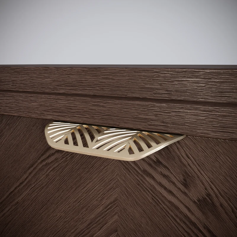 LEAF Edge Pull Möbelgriff 64mm (118mm Gesamtlänge) - Messing Gold