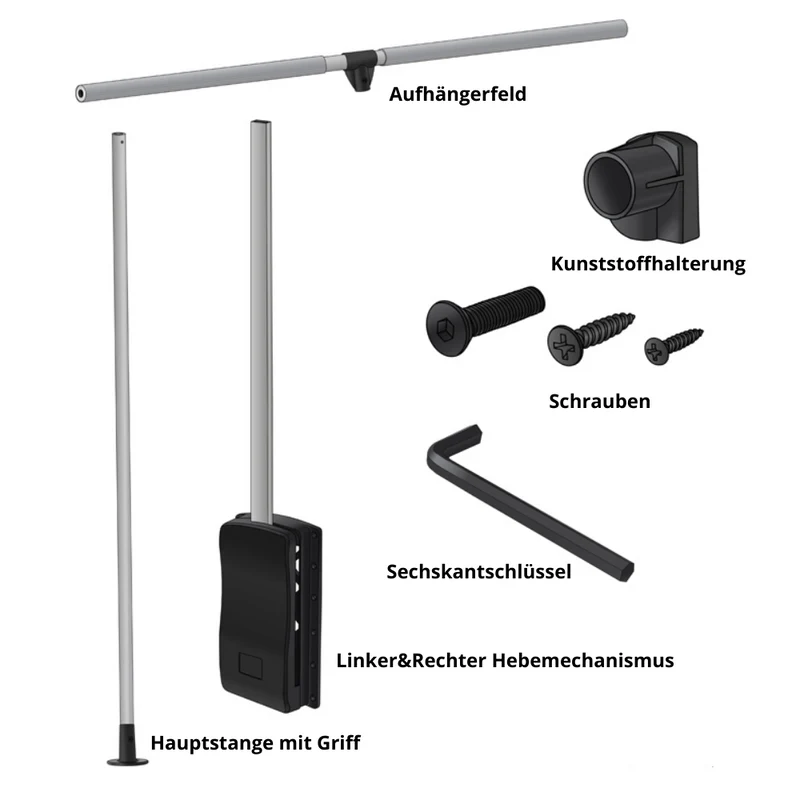 Kleiderlift 830-1150mm - Chrom/Weiß