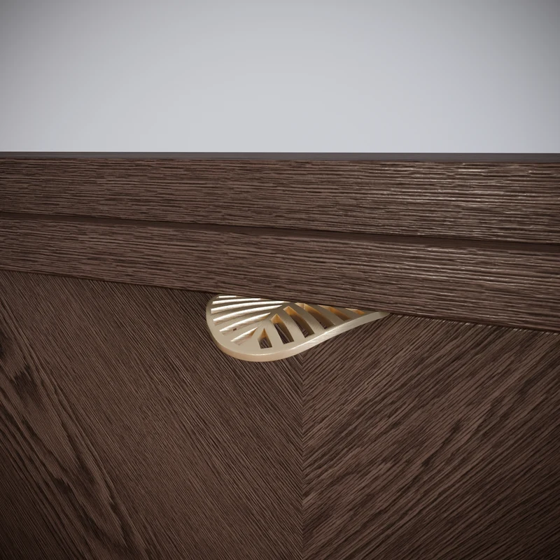 LEAF Edge Pull Möbelgriff 32mm (60mm Gesamtlänge) - Messing Gold