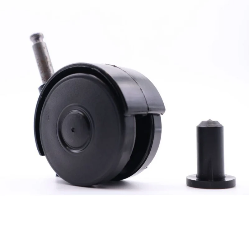 Möbelschwenkrad aus Kunststoff mit Montagestift 8mm und Hülse - Ø55mm