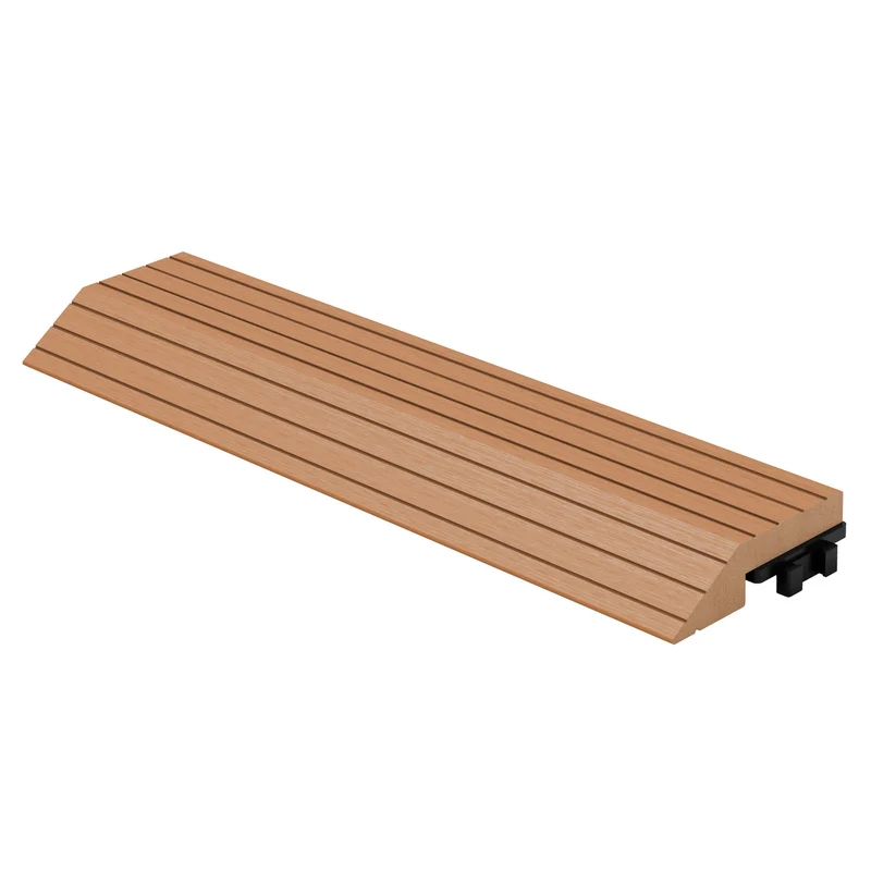 ML-Design | WPC Abschlussleiste mit Klicksystem & Drainage für WPC Bodenfliese, Ecke / Gerade