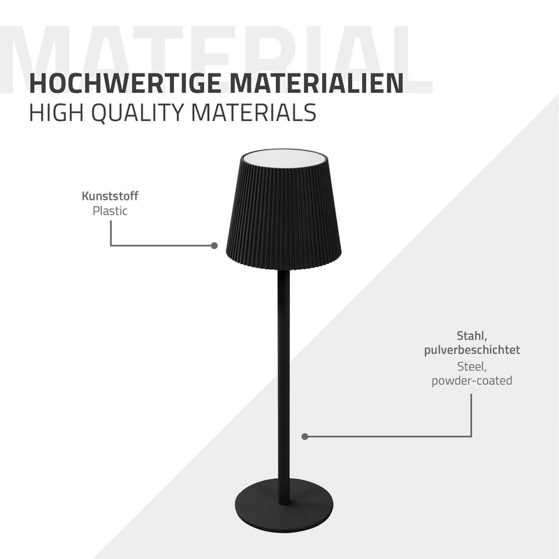 ML-Design | LED Tischlampe kabellos mit Touch, Akku & USB-C, Ø10x36cm, Tischleuchte Schreibtischlampe Leselampe LED Lampe