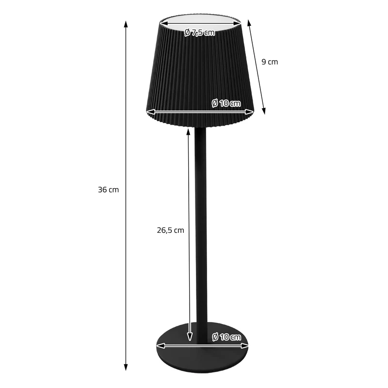 ML-Design | LED Tischlampe kabellos mit Touch, Akku & USB-C, Ø10x36cm, Tischleuchte Schreibtischlampe Leselampe LED Lampe