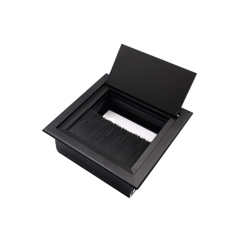 Quadratisch Aluminium Kabeldurchlass 80x80mm, Schwarz