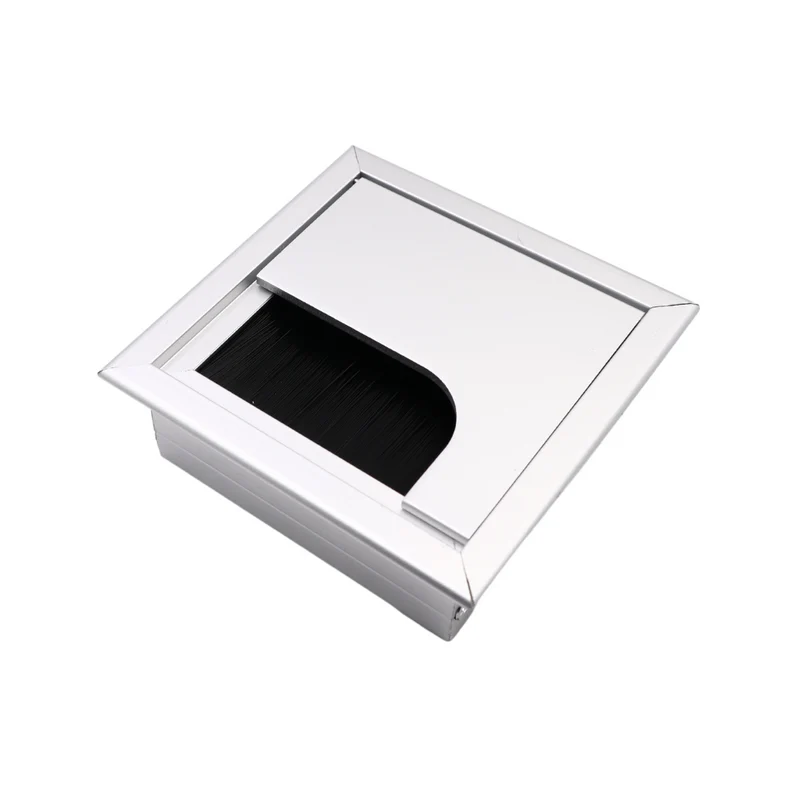 Quadratisch Aluminium Kabeldurchlass 80x80mm, Silber "Wave"