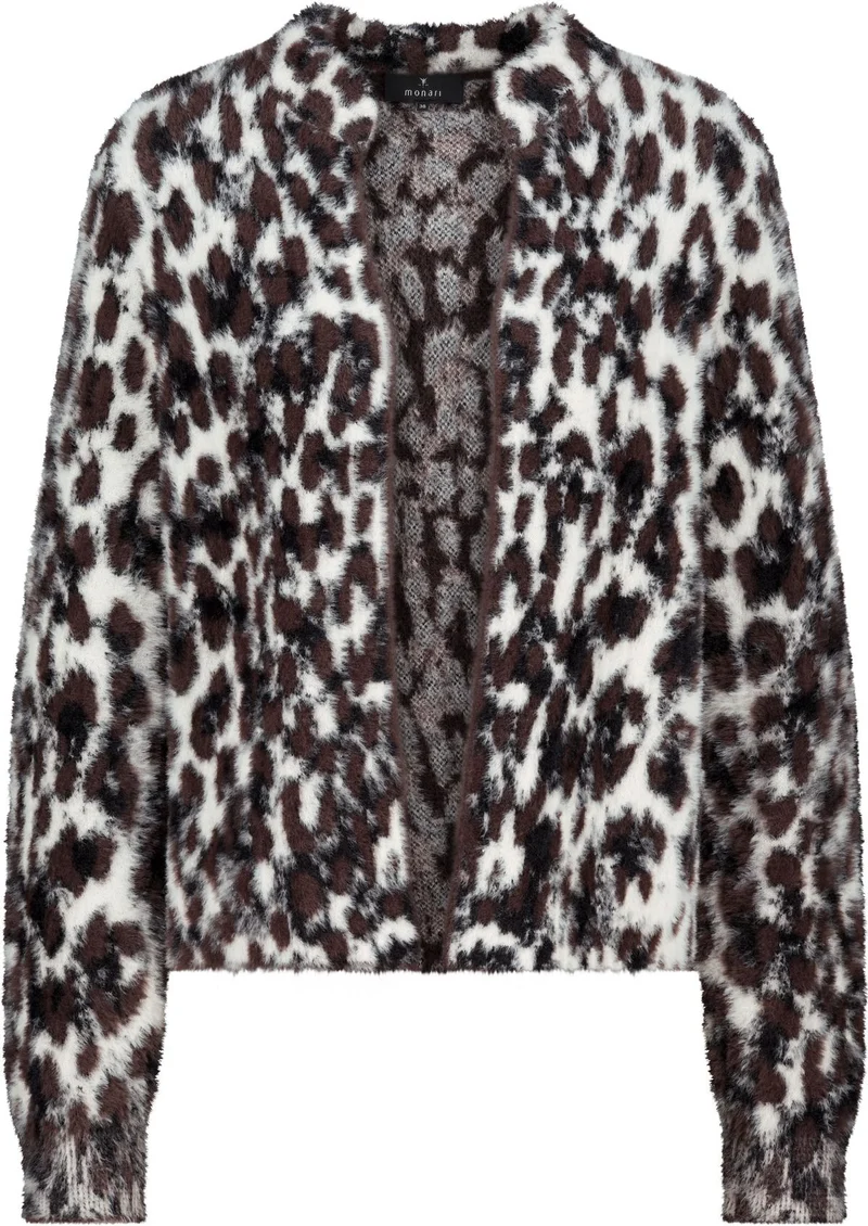 Flauschige Leo-Strickjacke
